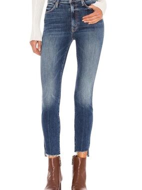 Mother Stunner Zip Ankle Step Fray Jeans, Walking On Coals, Size 24